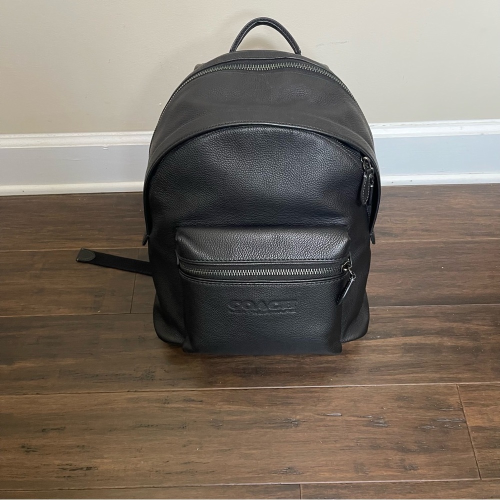 Coach Charter Navy Blue Pebble Chunky Leather Backpack